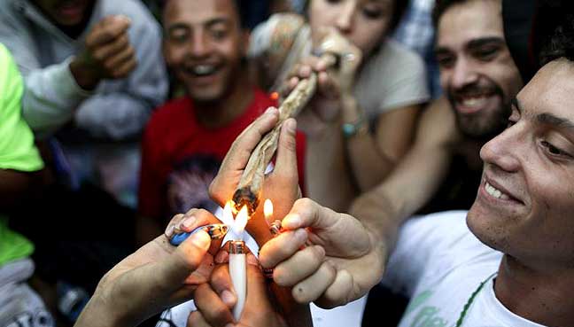 Marijuana Users Light One Up