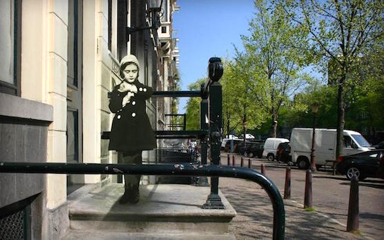 Anne Frank photoshopped in the current situation of Amsterdam. 