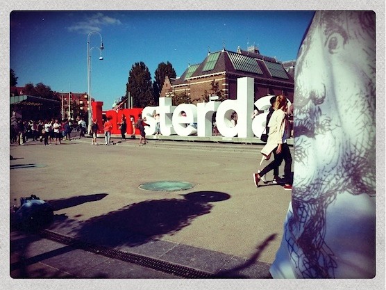 Rembrandt van Rijn took a selfie in front of the Rijksmuseum in Amsterdam.