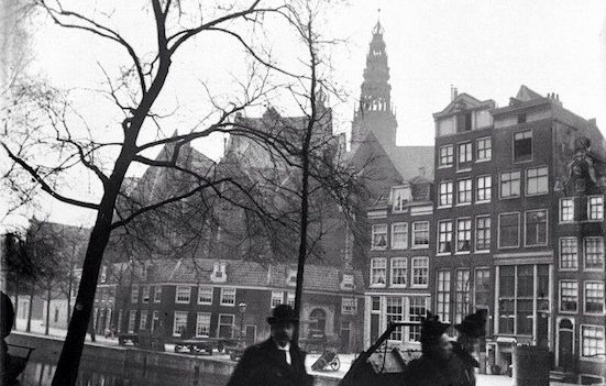 Amsterdam Red Light District History. "De Wallen" in 1886 in front of the Old Church.