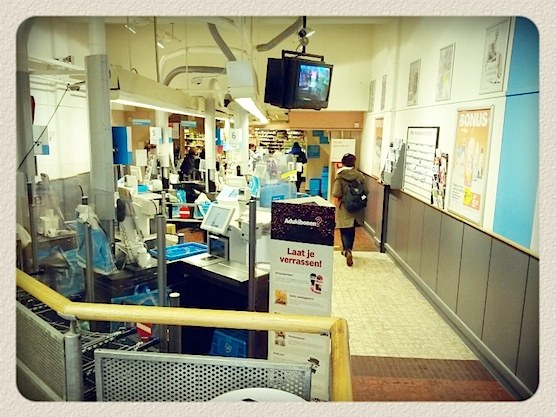 Supermarket Albert Heijn in the Red Light District Amsterdam.
