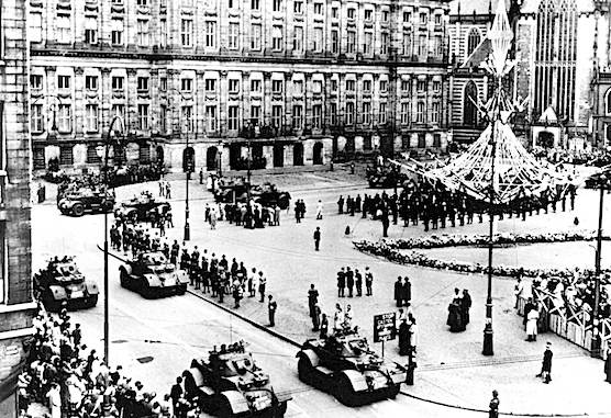 Amsterdam Dam Square on 5th of May 1945.