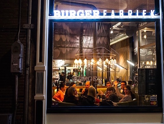 Restaurant Burger Fabriek in Amsterdam Red Light District