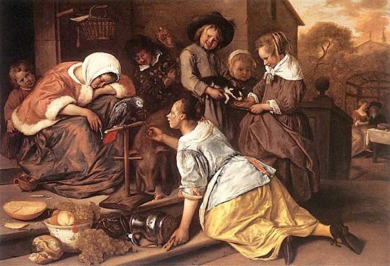 History of Prostitution - Jan Steen - Wine is mocker - 1669