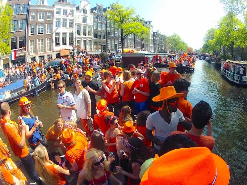 King's Day on the Amsterdam canals