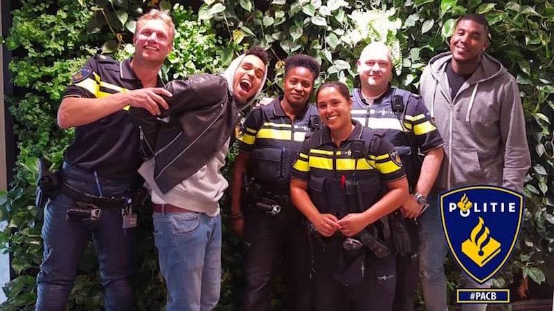 Amsterdam police in the Red Light District caught Chris Brown