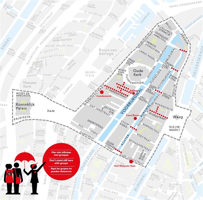 Amsterdam Centraal Station To Red Light District Walking Map. 